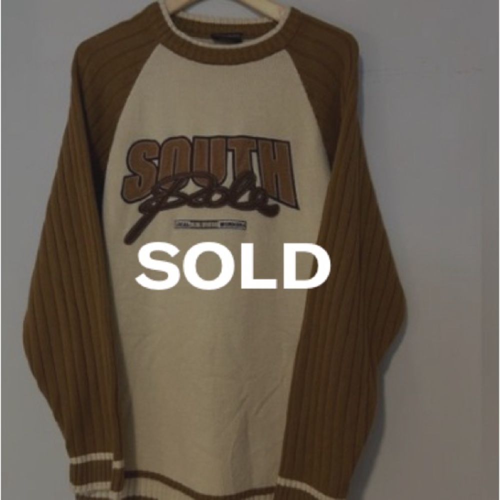 ****SOLD ****Vintage 2000s Southpole Knit Big Logo Embroidered Rare, Men’s XL,